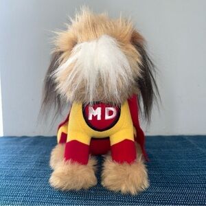 1986 Dakin Mighty Puppy Dog Plush 10" Sitting Carnation Milk Promo Vintage